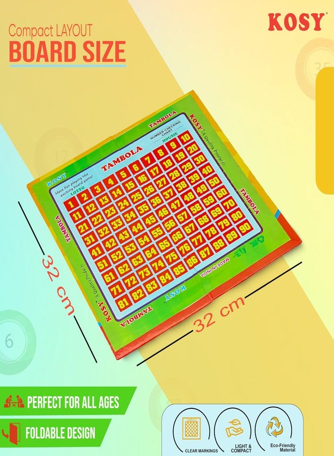 KOSY مجموعة ألعاب KOSY Tambola Lotto House مع 600 تذكرة ولوحة أرقام وقطع لعب - متعة للحفلات والتجمعات العائلية. - Image 3